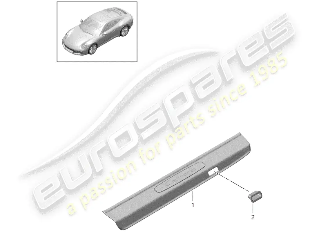 porsche 2019 (991-2) scuff plate - sill panel parts diagram