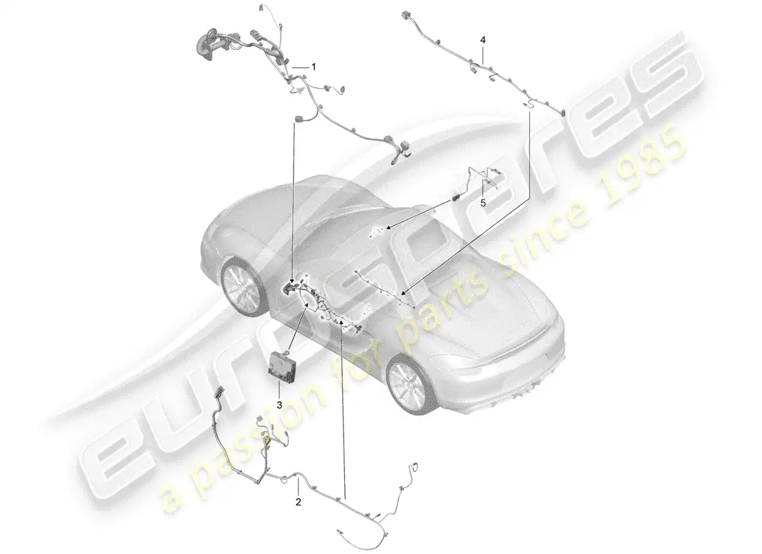 porsche 2016 (981 boxster spyder) wiring harnesses parts diagram