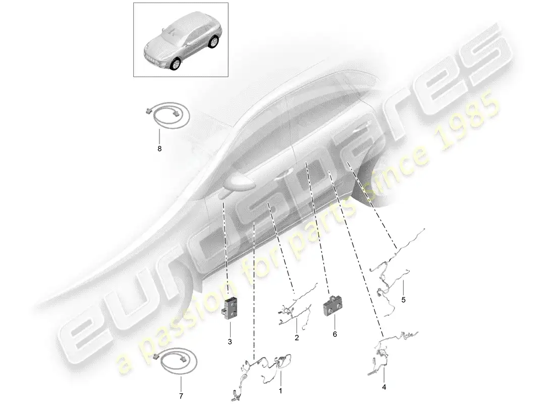 porsche 2017 (macan) harness parts diagram