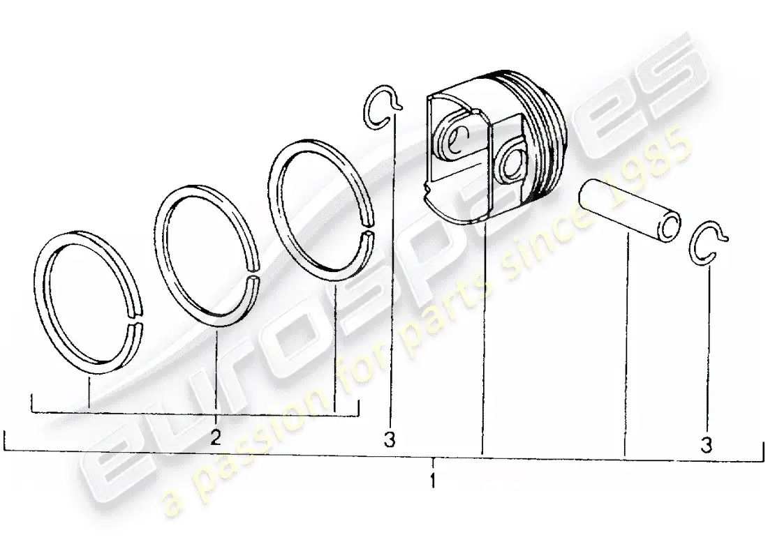 porsche 2001 (986 boxster) piston parts diagram