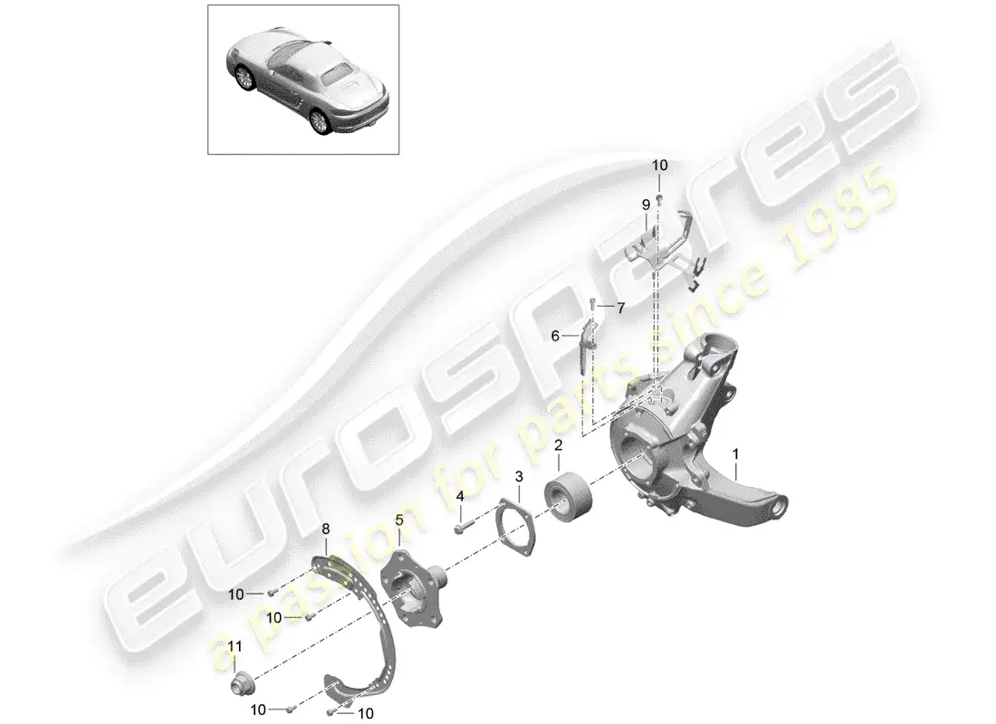 porsche 2017 (718 boxster) rear axle parts diagram