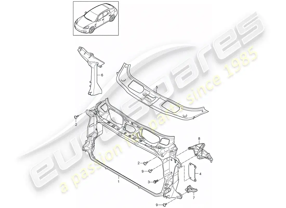 porsche 2016 (panamera 970) bracket parts diagram