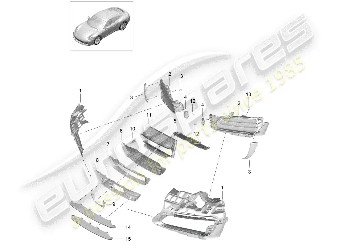 porsche 2017 (991-2) air duct parts diagram