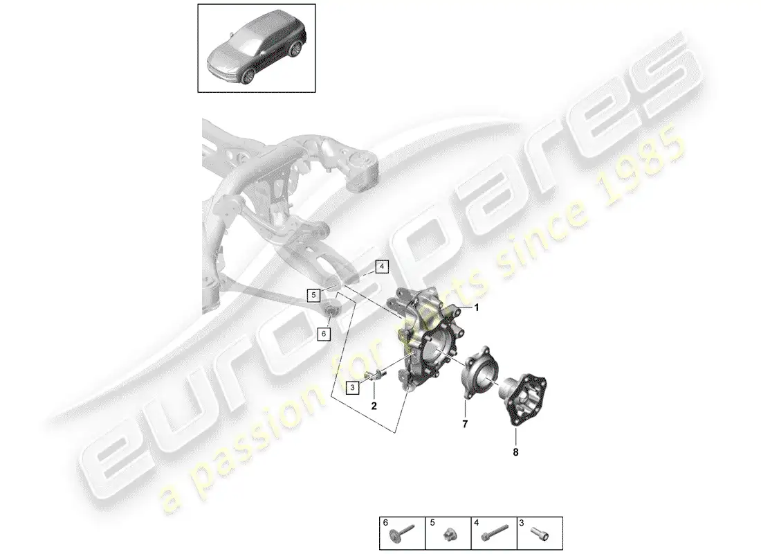 porsche 2020 (cayenne e3 9ya/9yb) wheel carrier part diagram