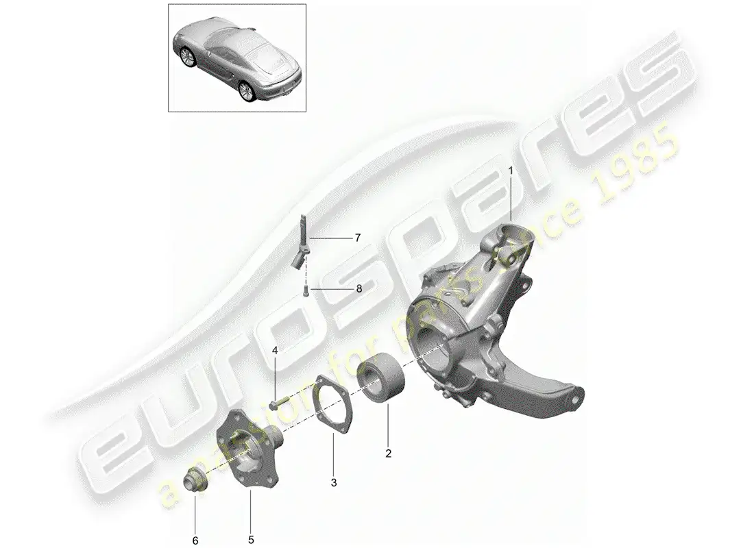 porsche 2015 (981 cayman) rear axle parts diagram