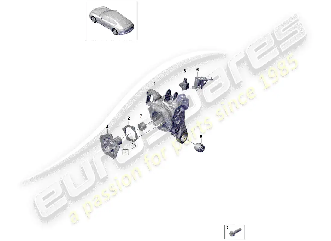 porsche 2020 (panamera 971-1) wheel carrier parts diagram