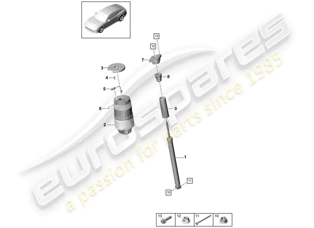 porsche 2020 (panamera 971-1) air spring parts diagram