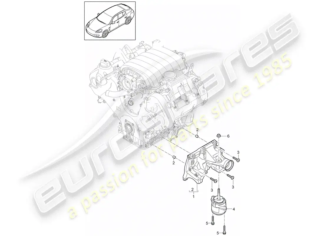 porsche 2013 (panamera 970) engine suspension parts diagram