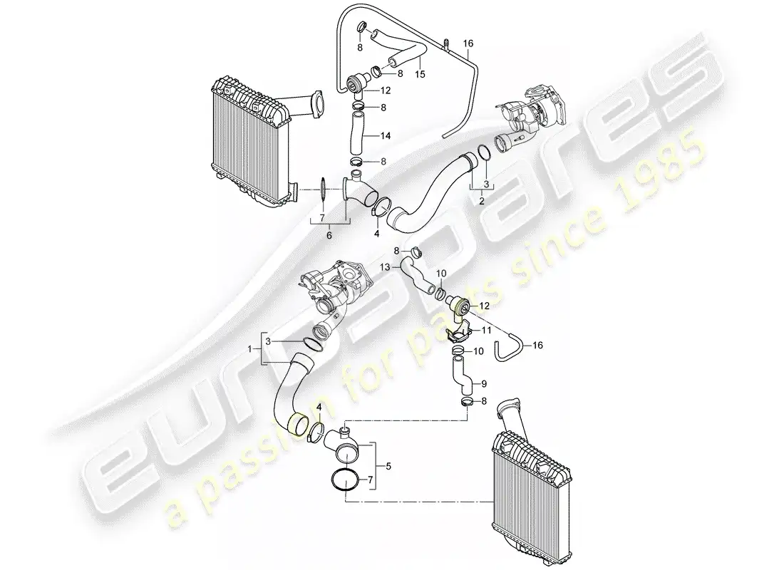 porsche 2008 (cayenne e1 9pa) supercharging 1 parts diagram