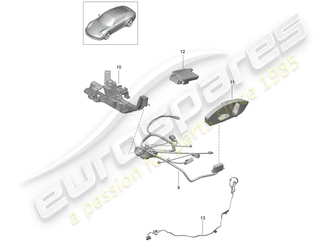 porsche 2015 (991-1) harness parts diagram