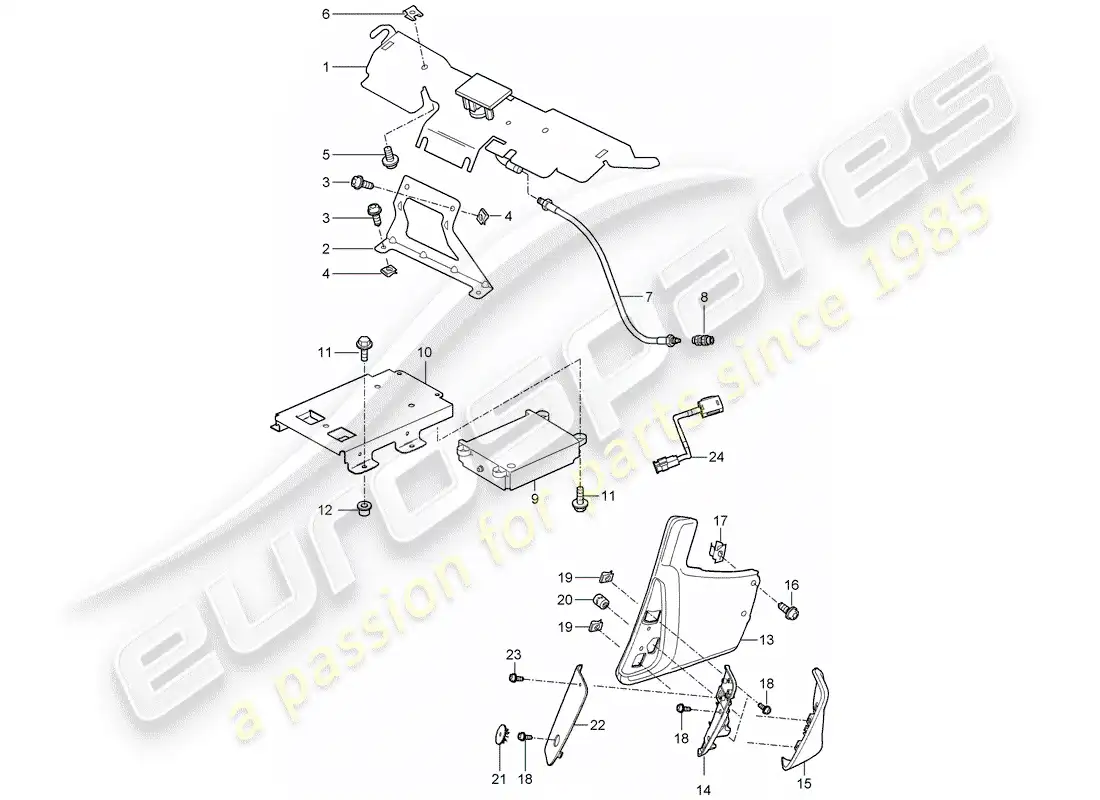 porsche 2010 (997-2 gt3) telephone parts diagram