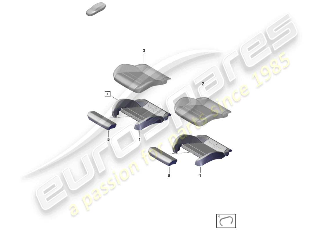 porsche 2021 (taycan 9j1-1) foam part seat cover comfort seat part diagram