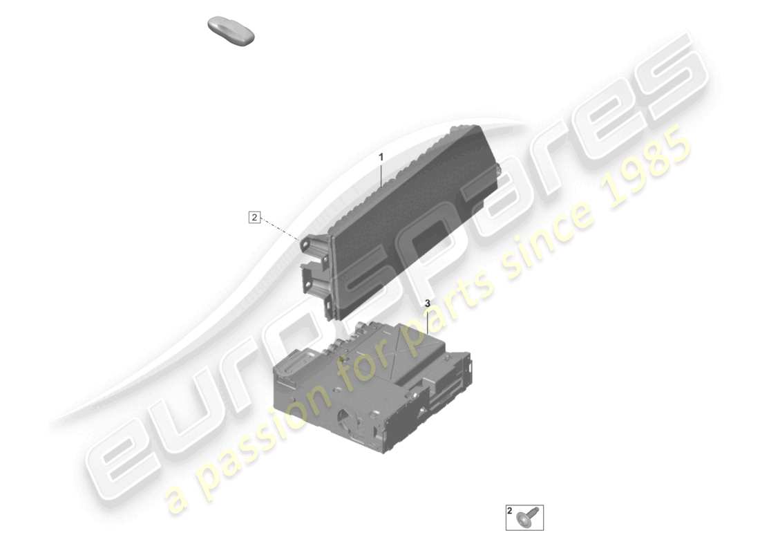 porsche 2025 (992-2 gt3/rs/st) display central computer part diagram