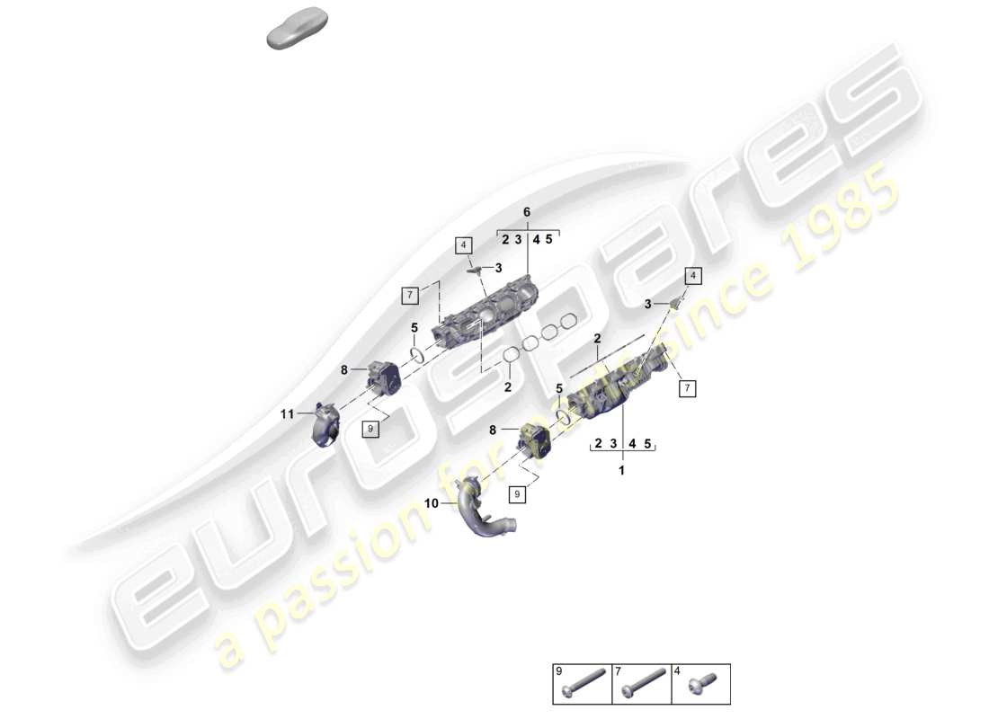 porsche 2023 (cayenne e3 pa) intake manifold throttle valve adapter part diagram