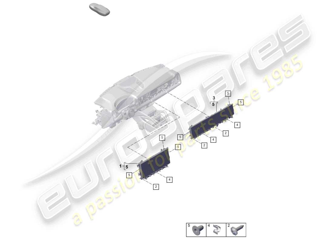 porsche 2026 (cayenne e3 pa) display part diagram
