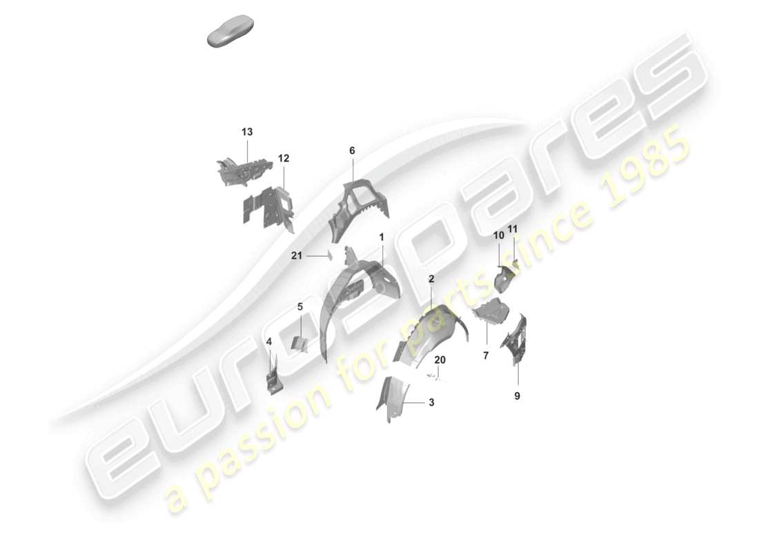 porsche 2022 (taycan 9j1-1) side panel, inner rear part diagram