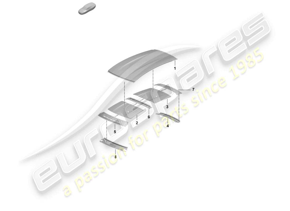 porsche 2025 (taycan 9j1-2) outer roof panel cross member part diagram
