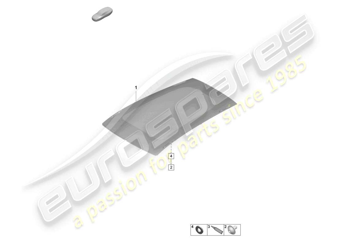 porsche 2025 (taycan 9j1-2) glass roof part diagram