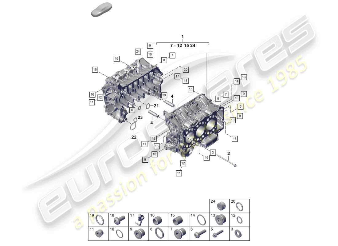 porsche 2024 (992-2) crankcase housing part diagram