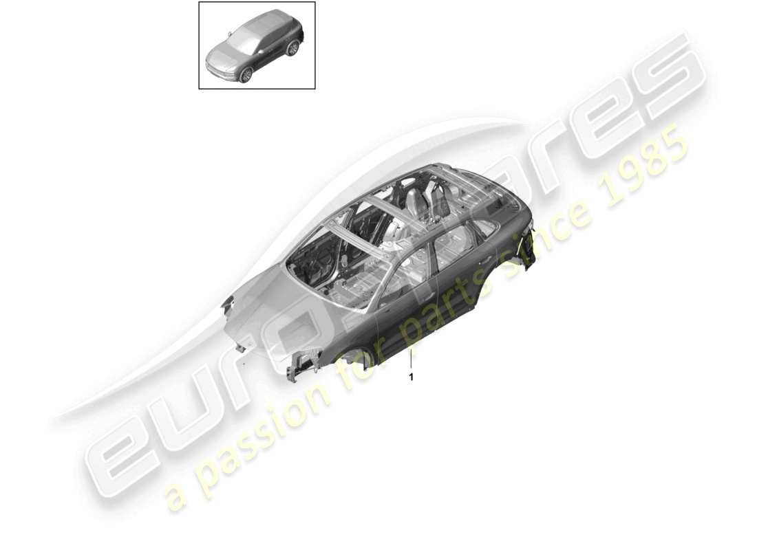 porsche 2023 (cayenne e3 9ya/9yb) car body part diagram