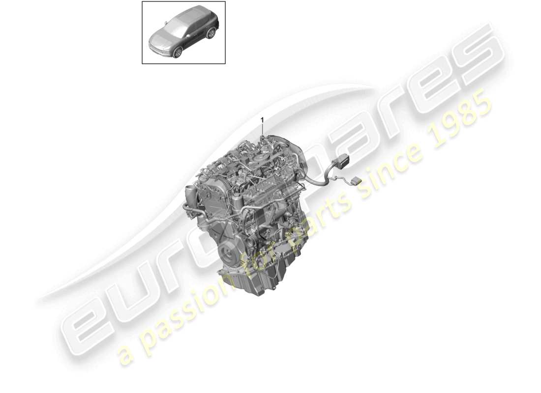 porsche 2023 (cayenne e3 9ya/9yb) replacement engine (complete) part diagram