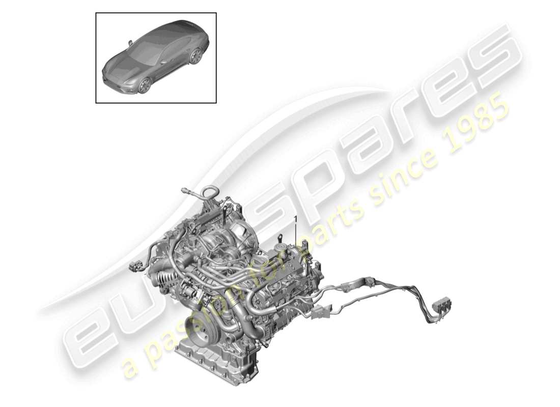 porsche 2021 (panamera 971-1) replacement engine (complete) parts diagram