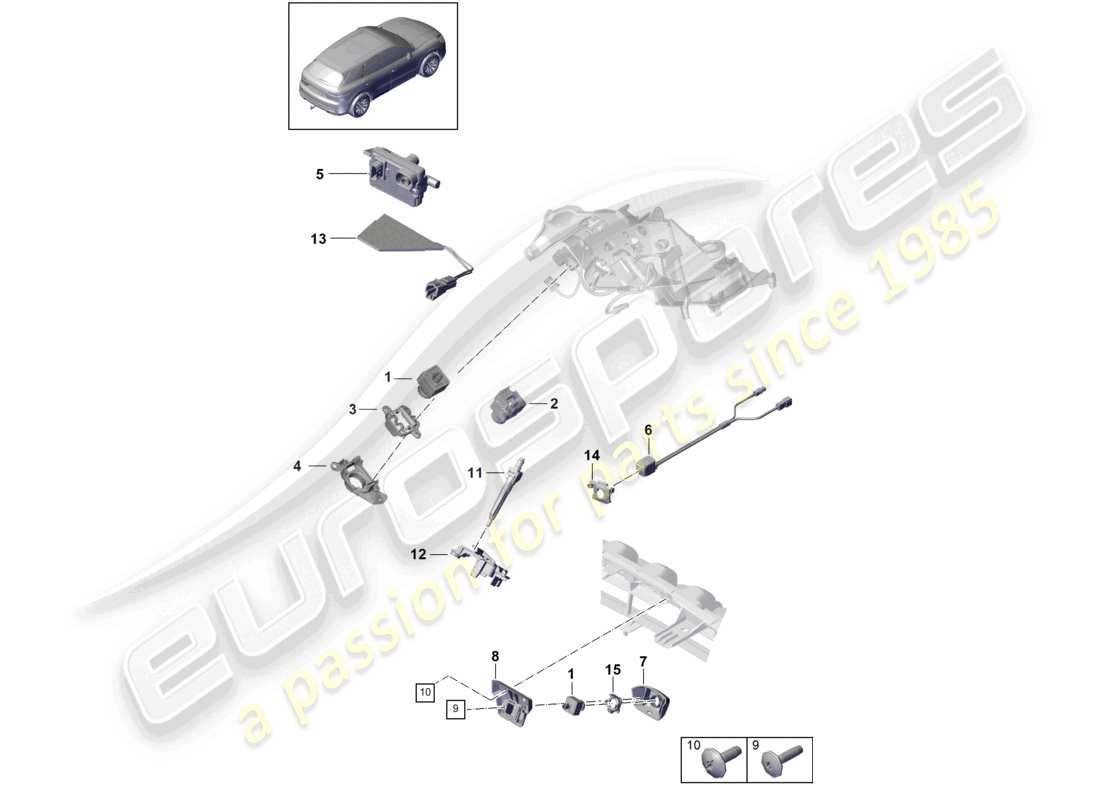 porsche 2023 (cayenne e3 9ya/9yb) camera part diagram