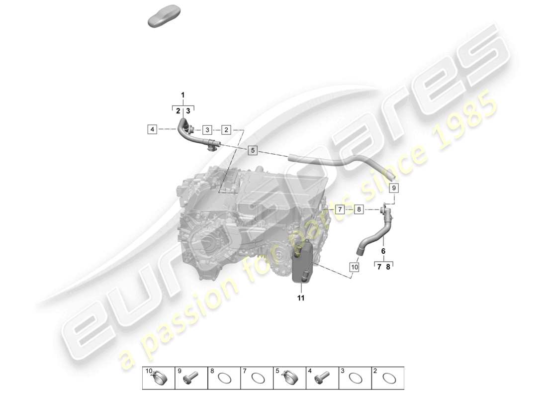 porsche 2025 (macan-e) traction motor for elec. drive macan 4 coolant cooling system macan rear axle part diagram