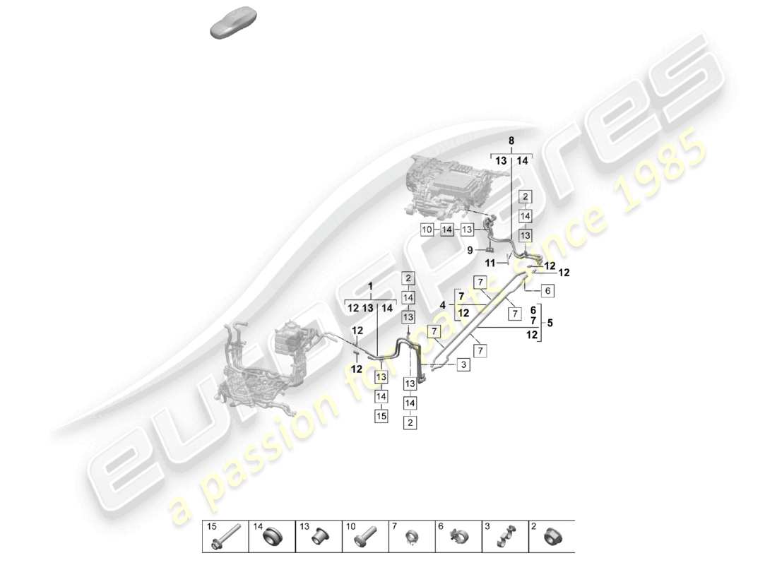 porsche 2026 (taycan 9j1-2) coolant pipe rear part diagram
