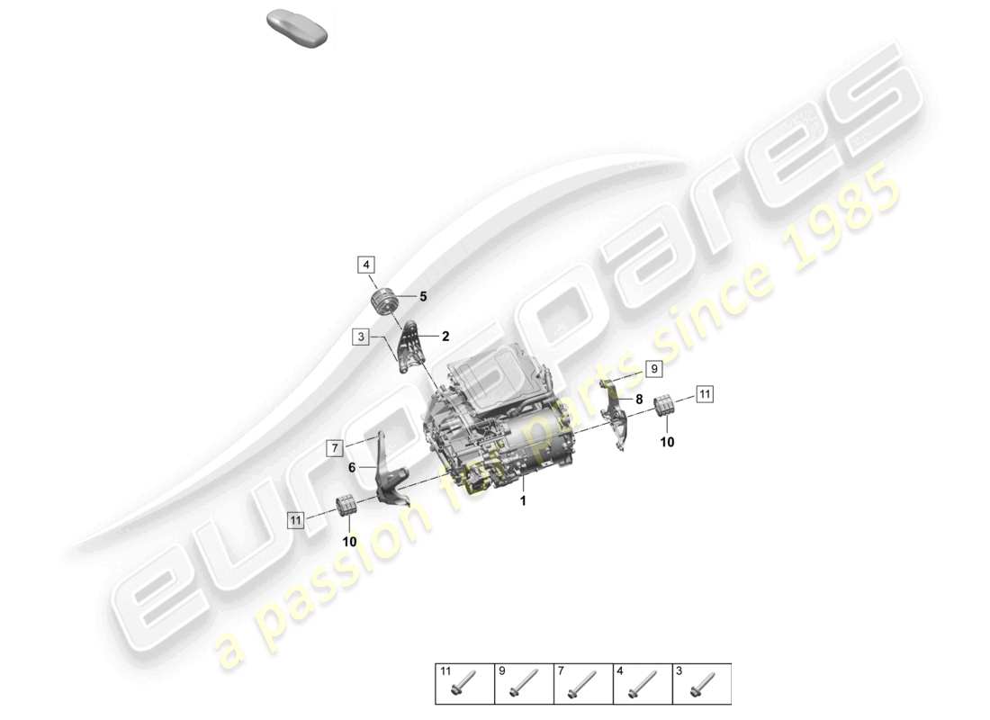 porsche 2025 (macan-e) traction motor for elec. drive macan 4 rear axle part diagram