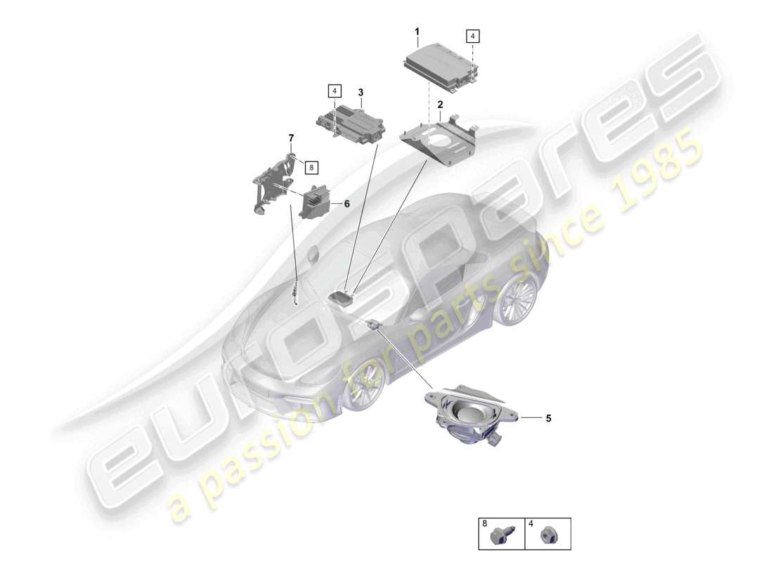 porsche 2022 (718 boxster spyder) amplifiers part diagram