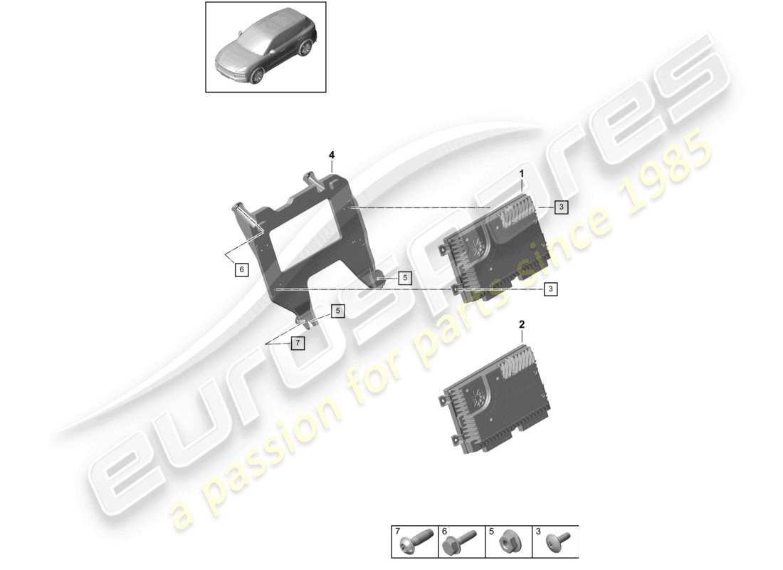 porsche 2023 (cayenne e3 9ya/9yb) amplifiers part diagram