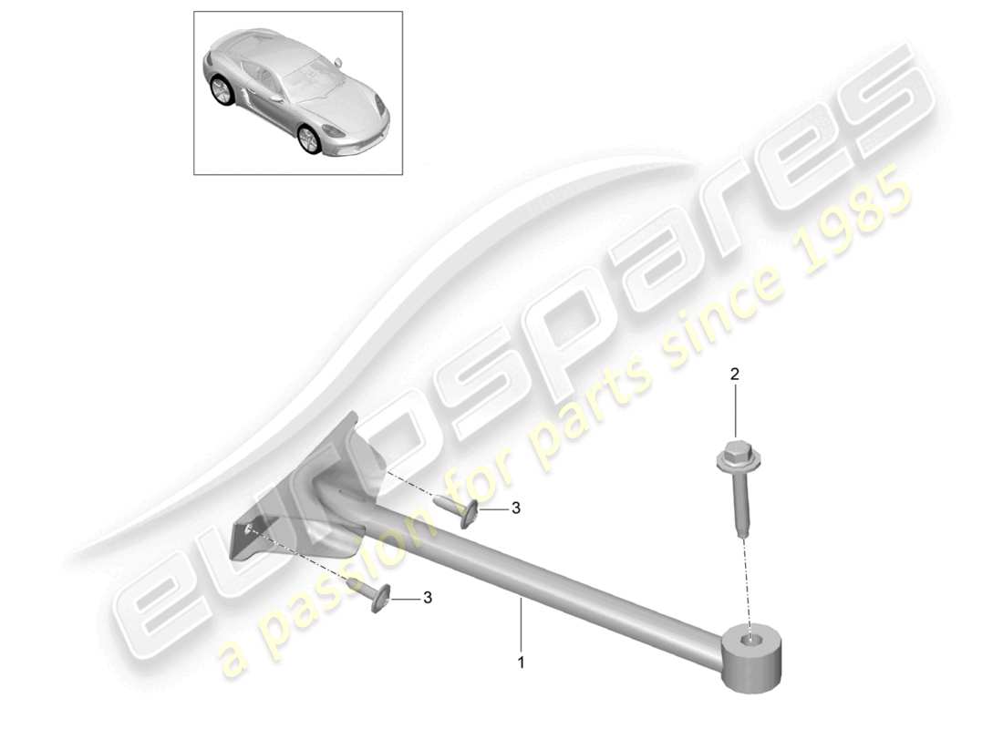 porsche 2025 (718 cayman) dome strut part diagram