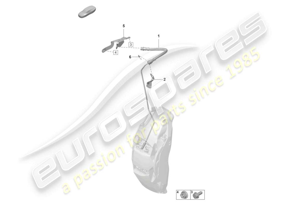 porsche 2025 (taycan 9j1-2) brake pipe/hose from brake hose to brake caliper housing part diagram