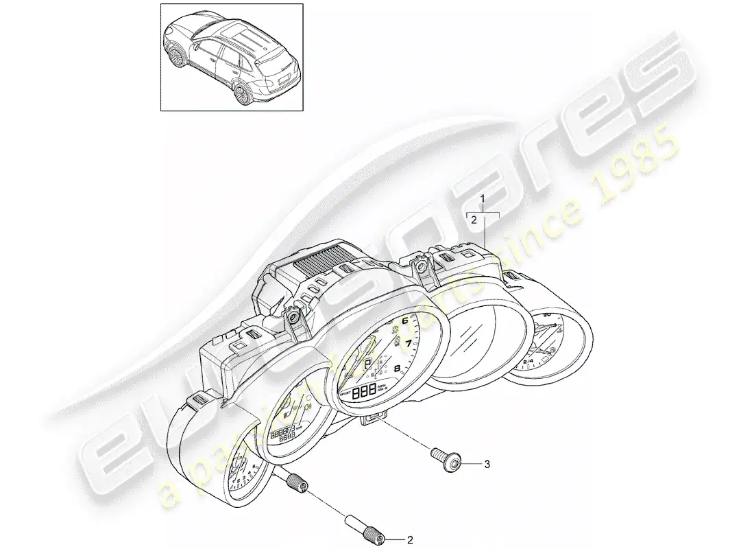 porsche 2011 (cayenne e2 92a) instruments parts diagram