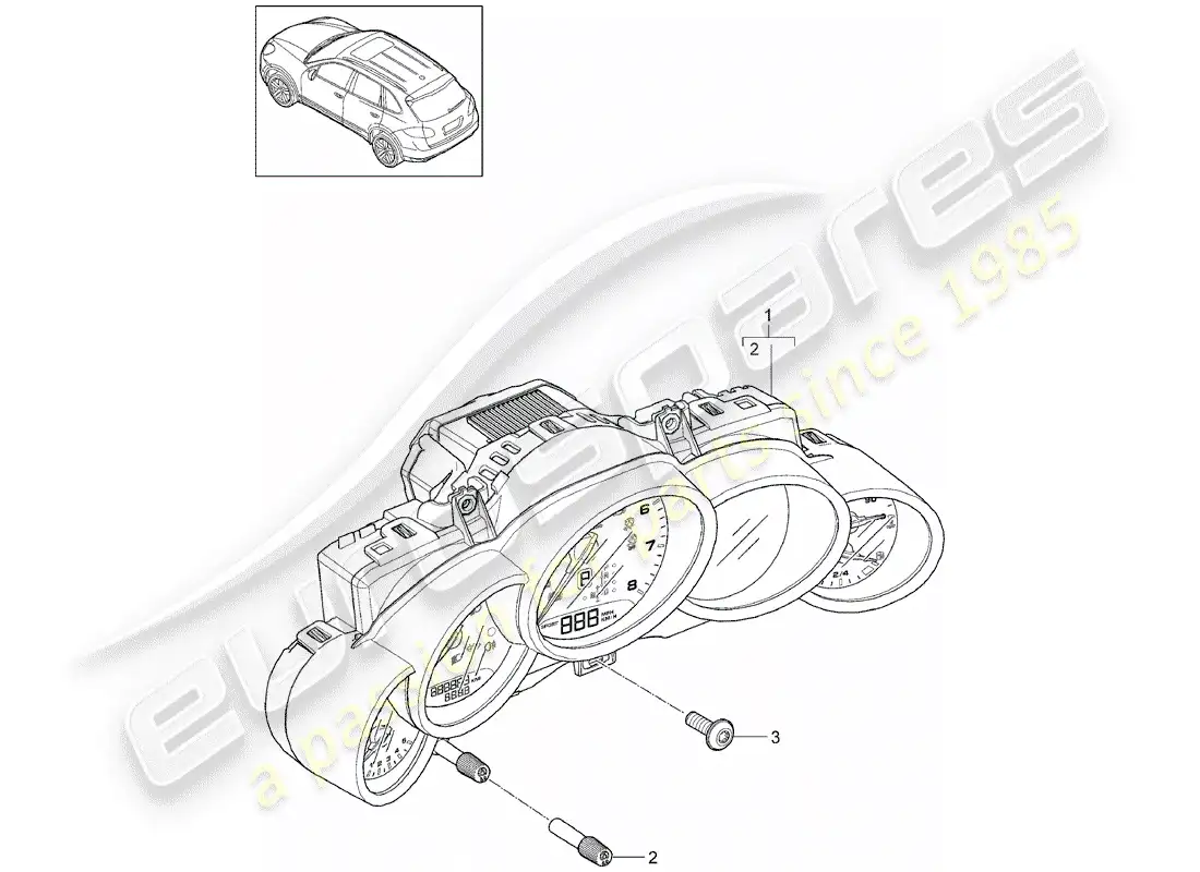 porsche 2013 (cayenne e2 92a) instrument cluster parts diagram