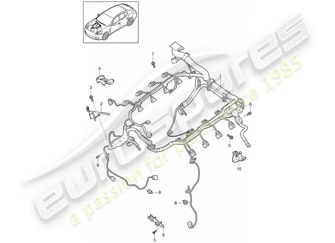 porsche 2010 (panamera 970) wiring harnesses parts diagram