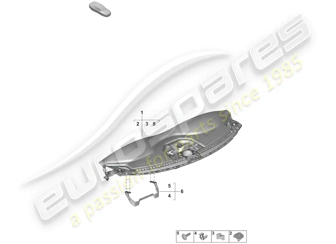 porsche 2019 (992-1) dash panel trim parts diagram