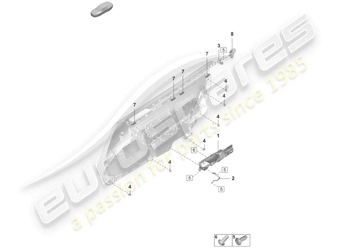 porsche 2019 (992-1) door panel parts diagram