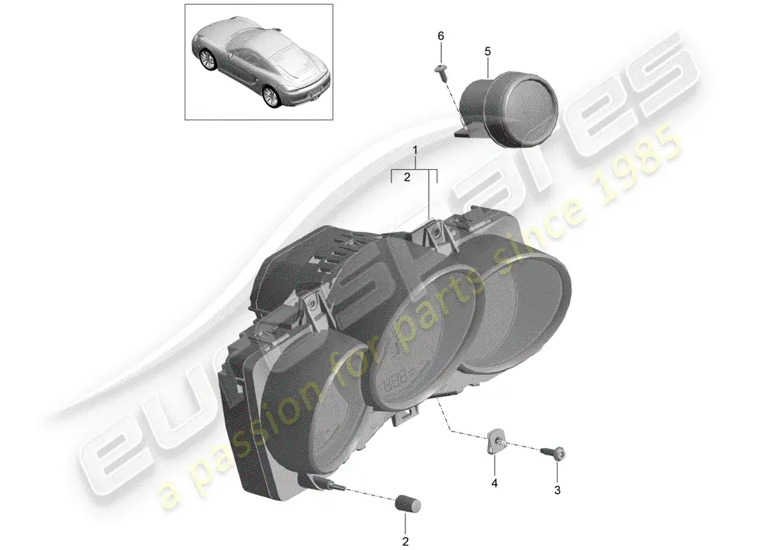 porsche 2015 (981 cayman) instruments parts diagram