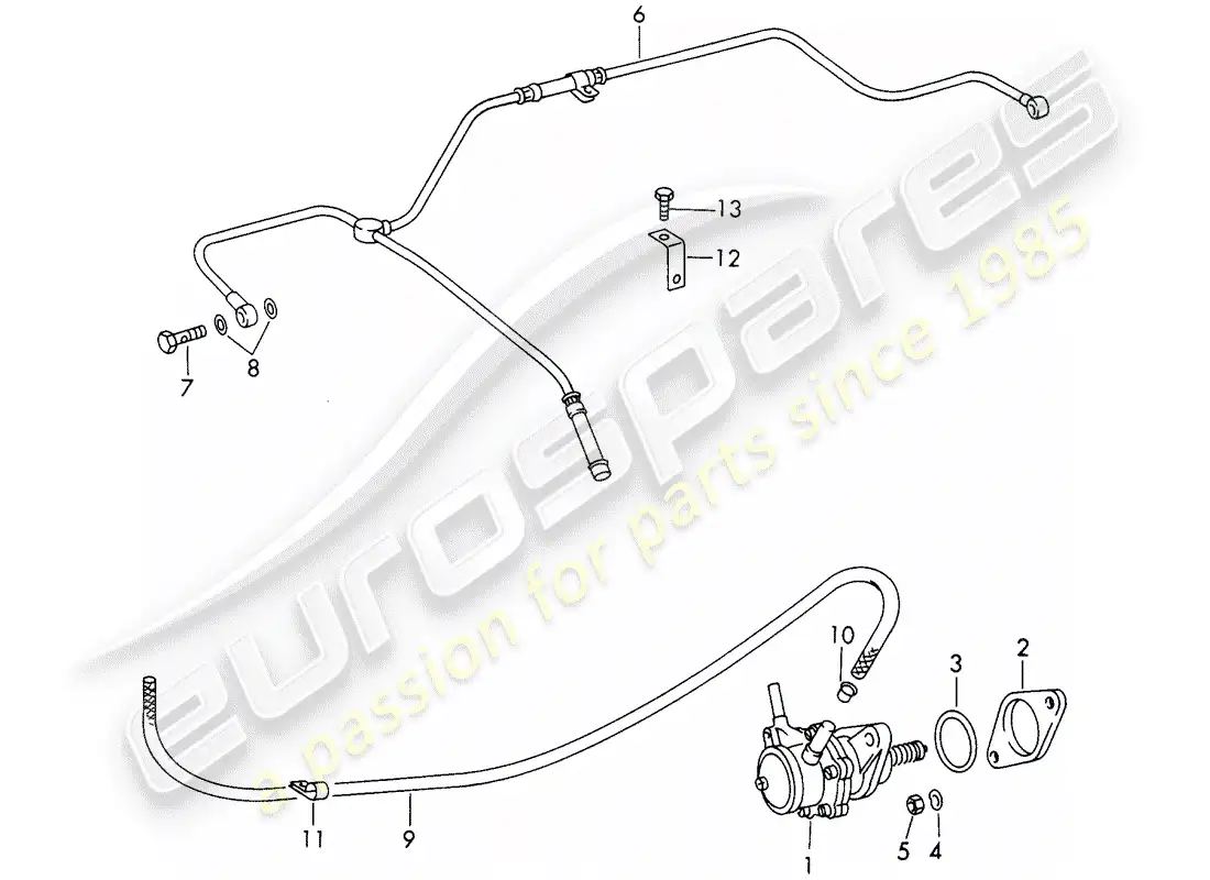 porsche 1967 (911/912) fuel pump parts diagram
