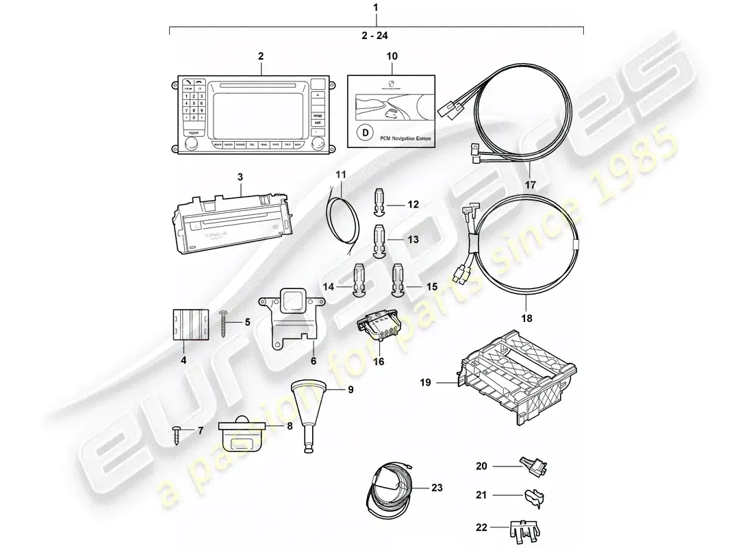 porsche 2008 (tequipment cayenne) navigation system parts diagram