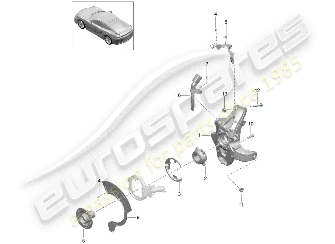 porsche 2016 (981 cayman gt4) rear axle part diagram
