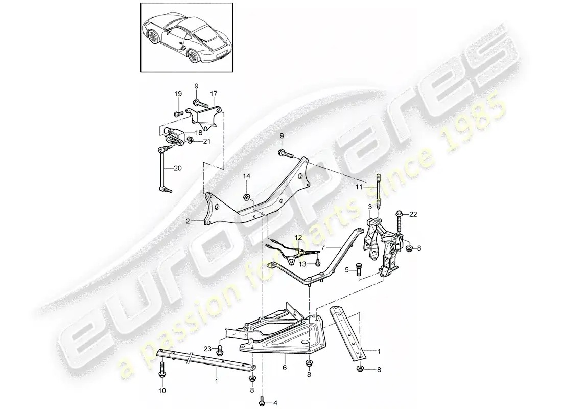 porsche 2012 (987 cayman) rear axle parts diagram