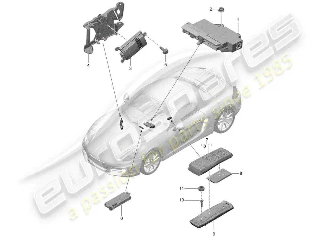porsche 2016 (981 boxster) amplifier parts diagram