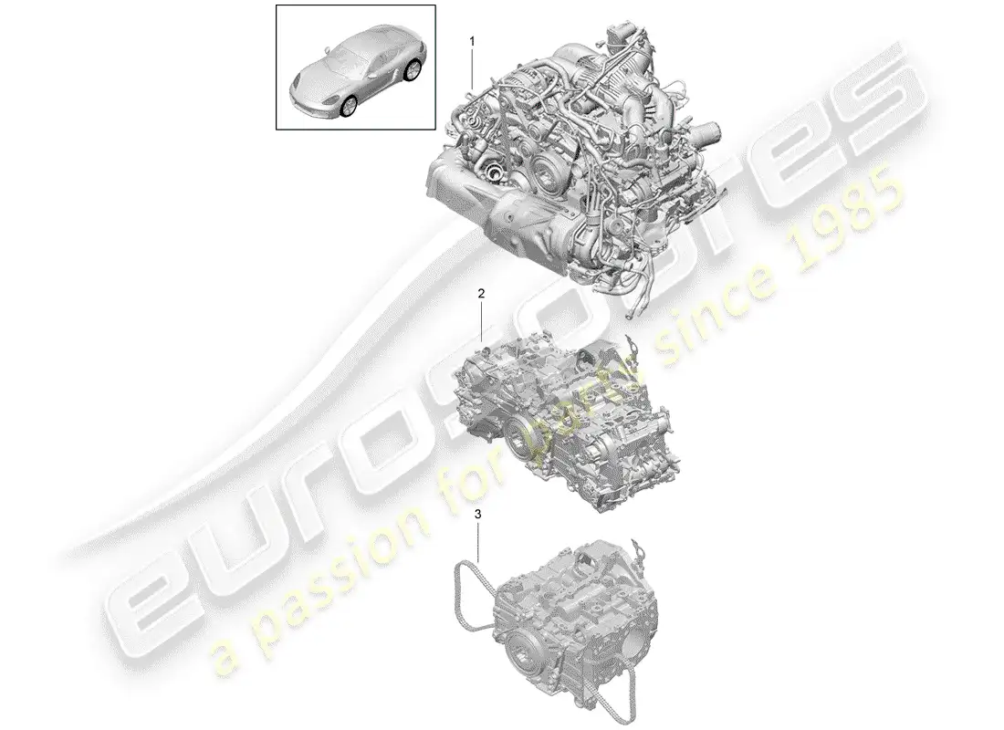 porsche 2019 (718 cayman) replacement engine parts diagram