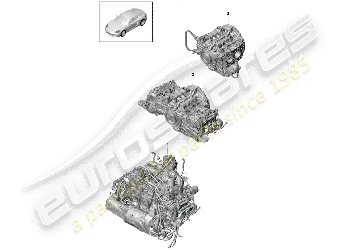 porsche 2019 (718 cayman) replacement engine parts diagram