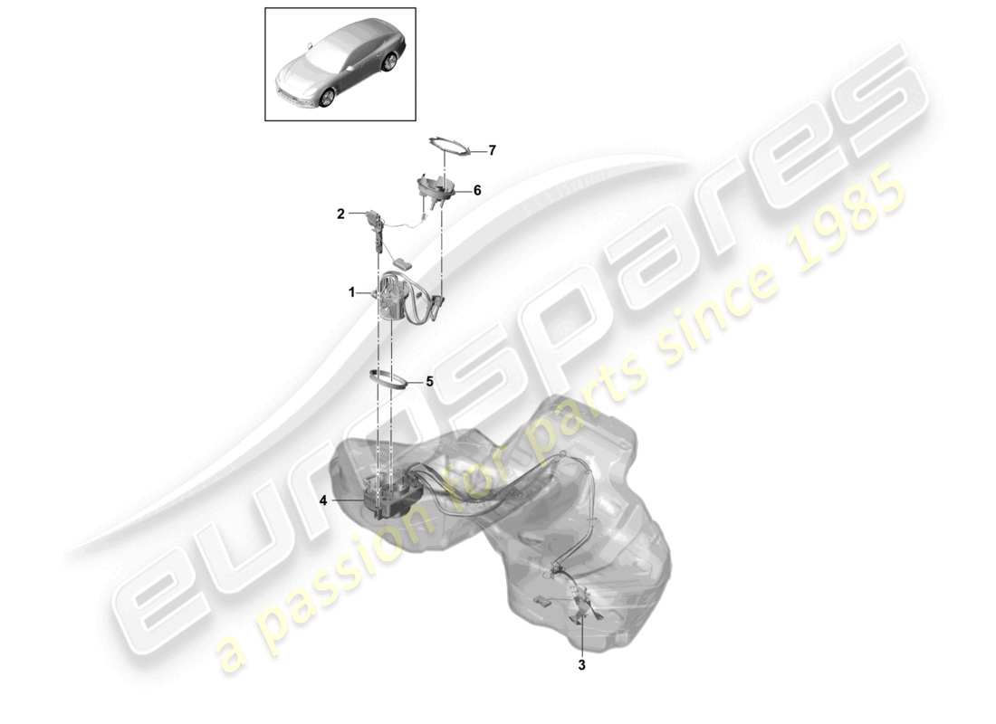porsche 2021 (panamera 971-1) fuel pump suction jet pump parts diagram