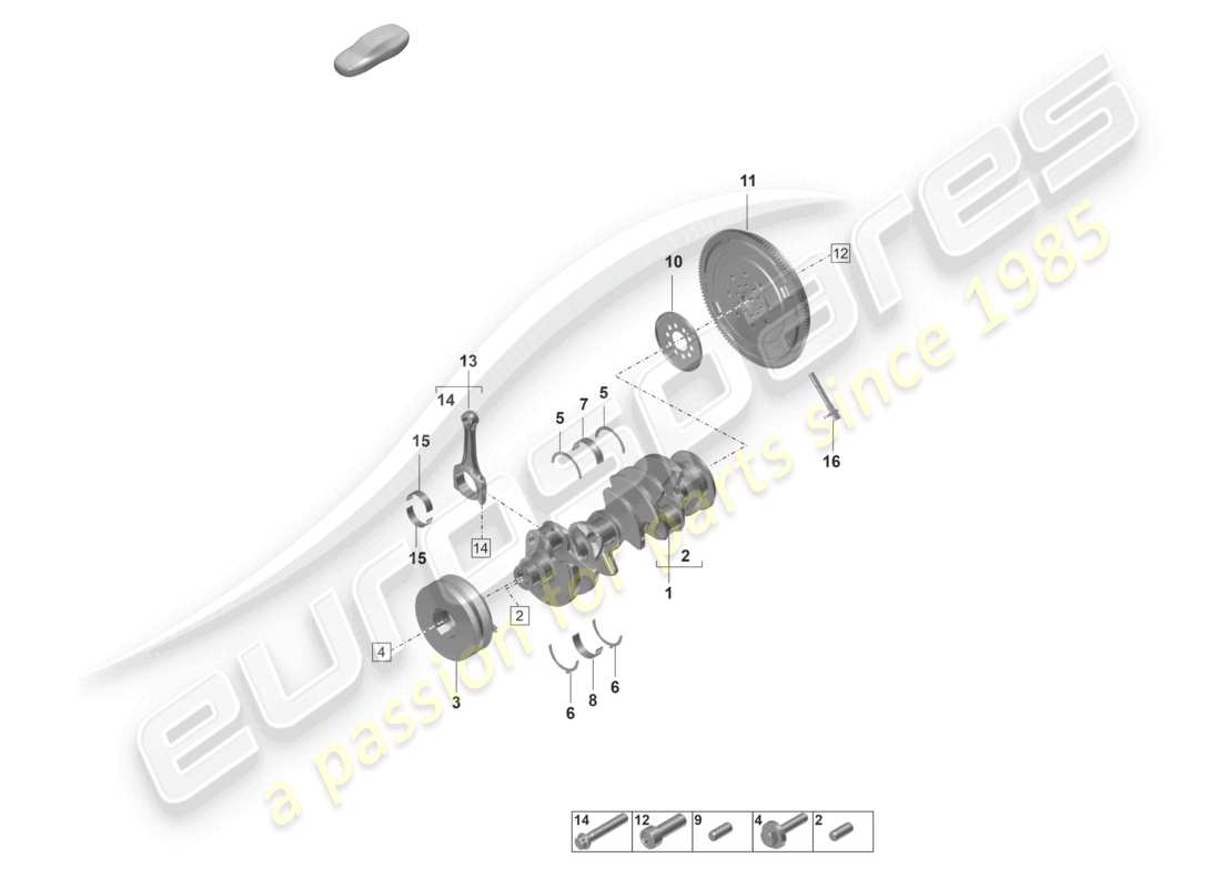 porsche 2025 (panamera 976) crankshaft conrod clutch plate part diagram
