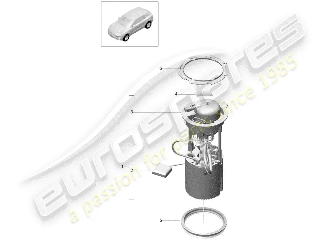 porsche 2016 (macan) fuel pump parts diagram